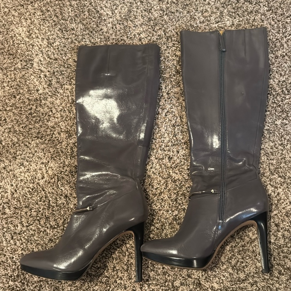 Nine West Gray leather boots. Size 10